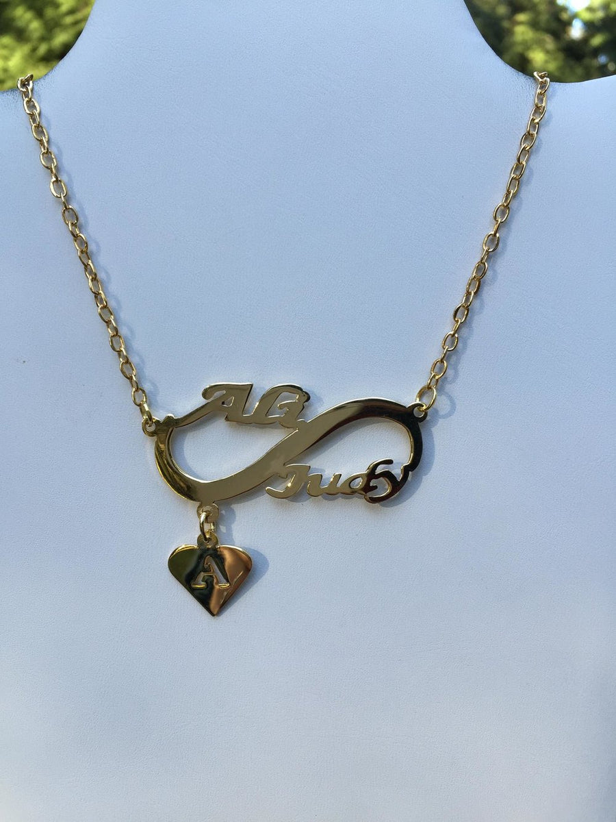 925 Sterling Silver Custom Two Name Infinite Love Necklace With Photo  Projection - Irkind Jewelry - Personalized Jewelry