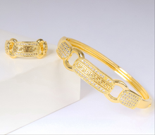 Load image into Gallery viewer, Set - 2 pieces bracelet and ring zircon stones
