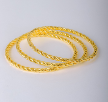 Load image into Gallery viewer, Sets - 3 gold wrapped bangles
