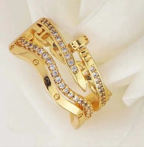 Ring - Gold ring zircon nail