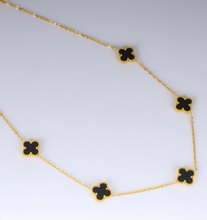 Load image into Gallery viewer, Stainless Steel- 5 flowers color black Necklace
