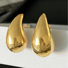 Load image into Gallery viewer, Earrings -  Stainless steel big oval gold
