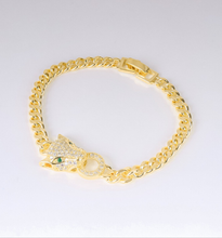 Load image into Gallery viewer, Bracelet - Tiger zircon stones with green eyes
