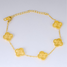 Load image into Gallery viewer, Stainless steel- bracelet gold five flowers without stones
