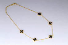 Load image into Gallery viewer, Stainless Steel- 5 flowers color black Necklace
