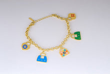 Load image into Gallery viewer, Bracelet - Stainless steel with colored pendants
