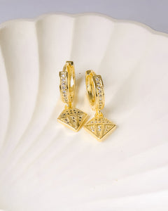 Earring - Simple zircon diamond shape