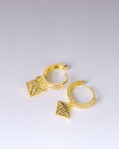 Earring - Simple zircon diamond shape