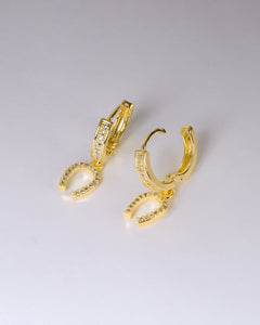 Earring - Simple zircon horseshoe