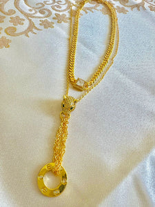 Necklace - Two chains simple tiger zircon stones