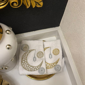 Two towels Gold Crescent Ramadan