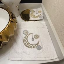 Load image into Gallery viewer, Two towels Gold Crescent Ramadan
