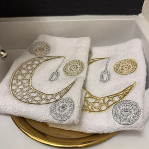 Two towels Gold Crescent Ramadan