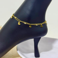 Load image into Gallery viewer, Anklet - stainless steel gold small hearts
