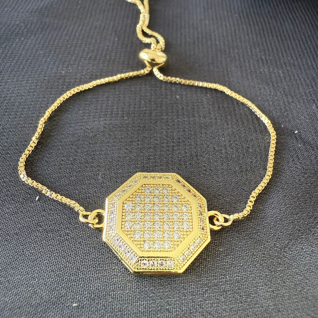 Bracelet - Gold zircon octagonal shape