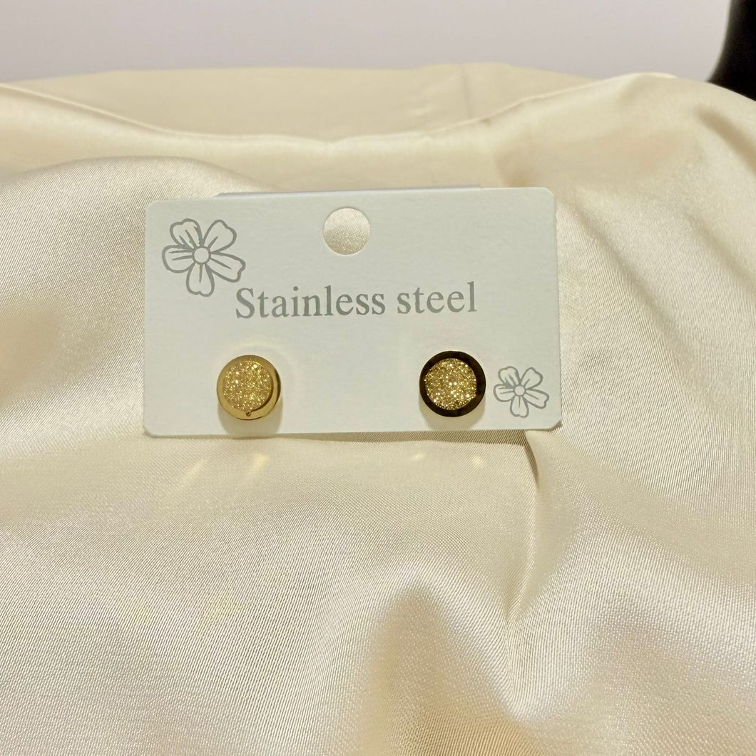 Earrings - Stainless steel gold small circle