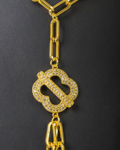 Necklace - Gold zircon flower