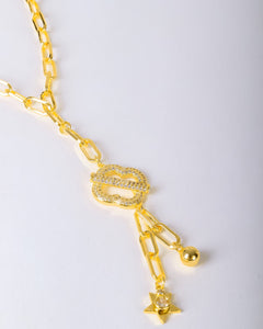 Necklace - Gold zircon flower