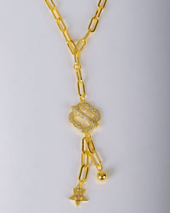 Necklace - Gold zircon flower