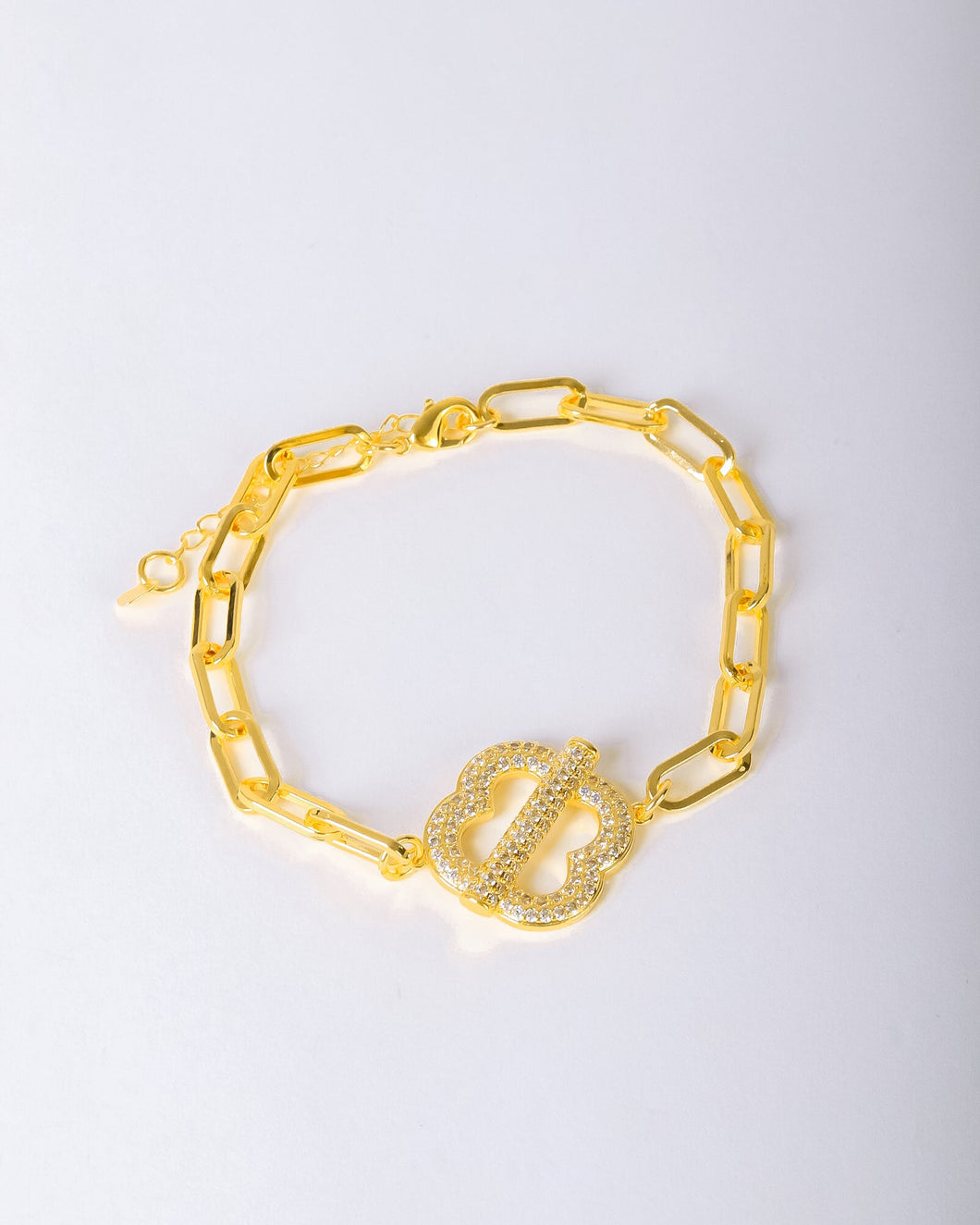 Bracelet - Gold zircon flower