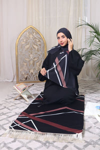 Prayer Set - black-maron Abaya