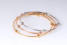 Load image into Gallery viewer, Stainless steel - 3 colored bangles with small balls
