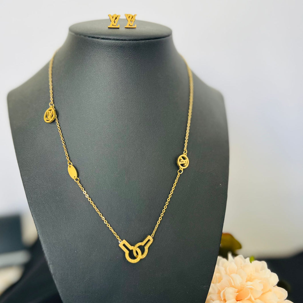 Set - 2 pieces necklace and earrings simple new