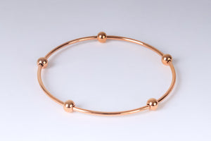 Stainless steel - 3 colored bangles with small balls