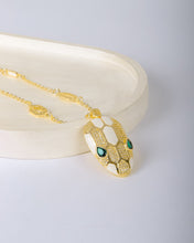 Load image into Gallery viewer, Necklace - Colored snake with zircon stones
