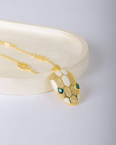 Necklace - Colored snake with zircon stones