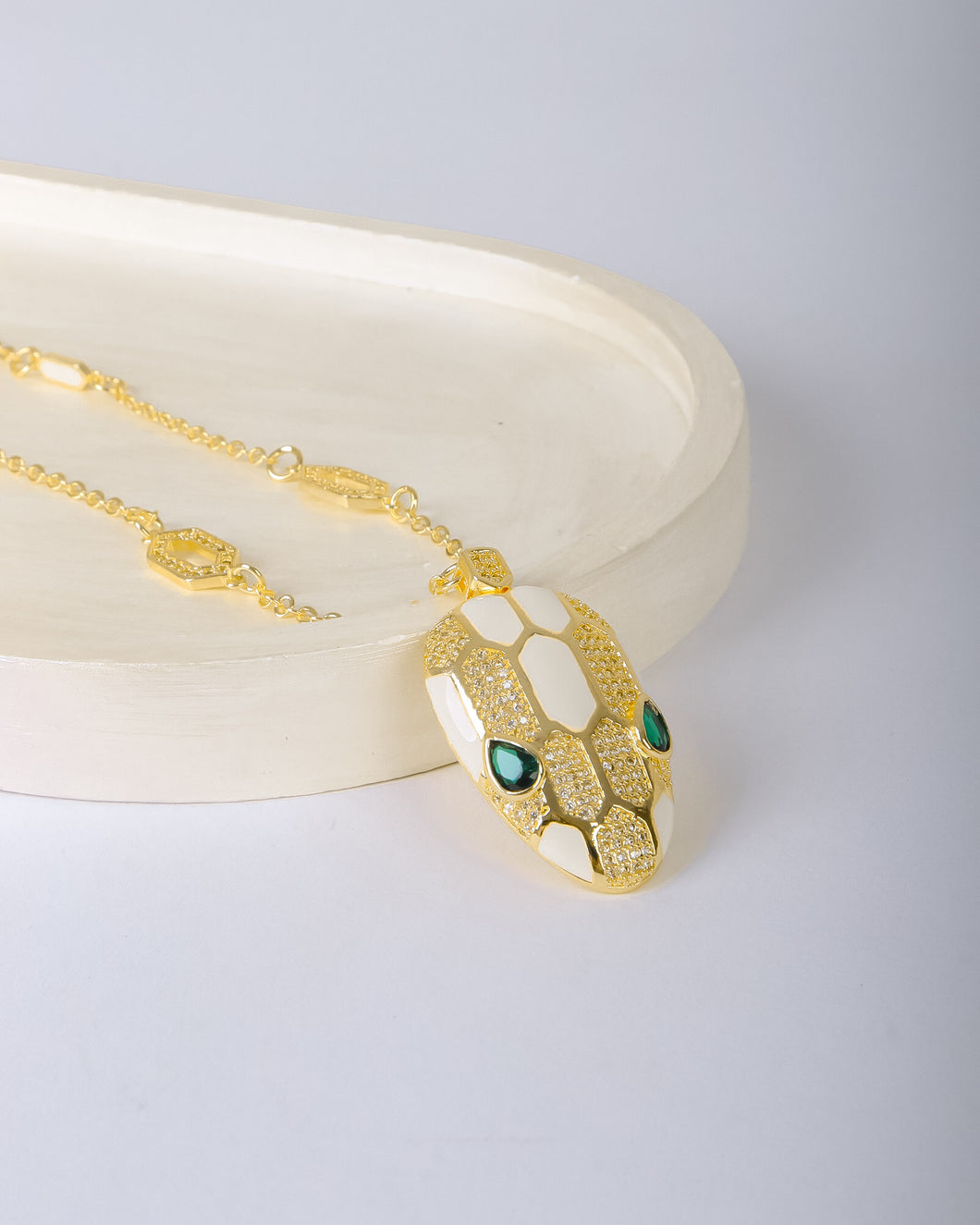 Necklace - Colored snake with zircon stones