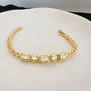 Bracelet - Gold zircon stones shapes