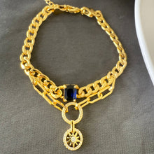 Load image into Gallery viewer, Bracelet - Gold star blue stone
