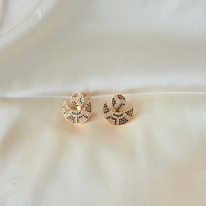 Earring - Simple crescent rose gold earrings