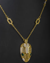 Load image into Gallery viewer, Necklace - Colored snake with zircon stones
