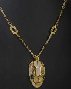 Necklace - Colored snake with zircon stones