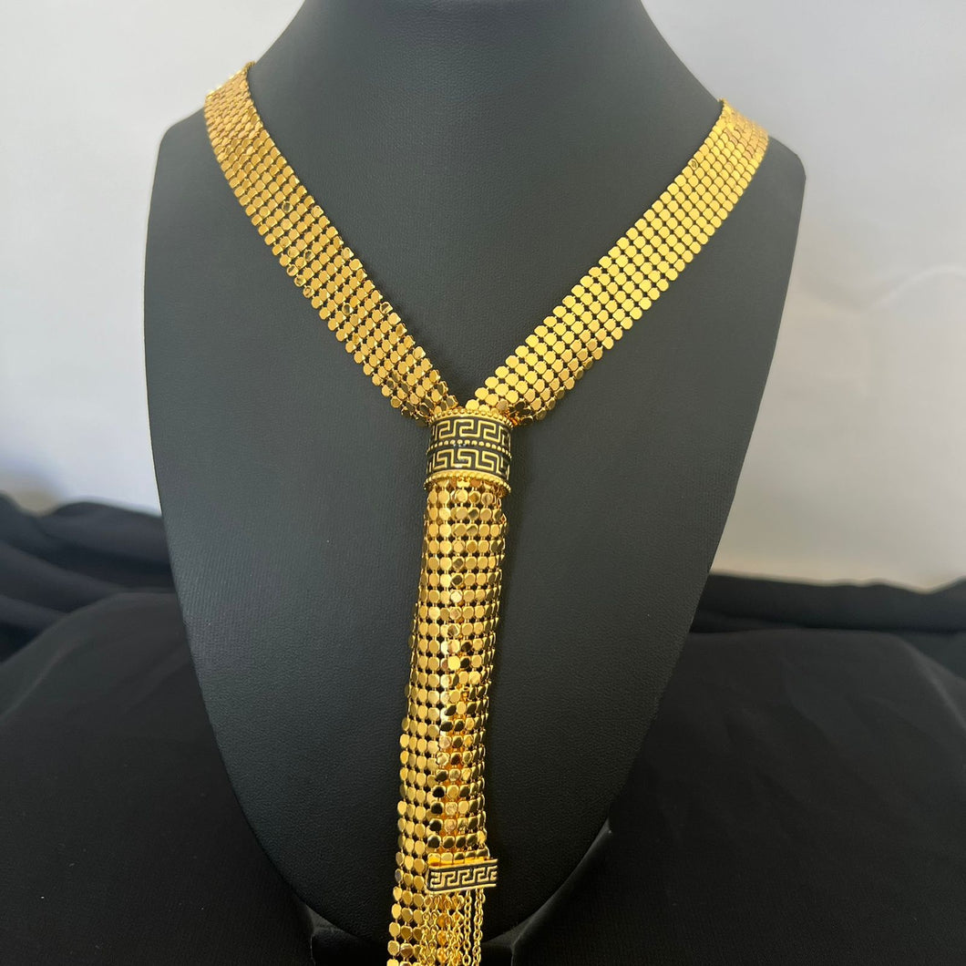 Necklace - Long soft gold Zigzag chain