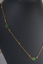 Load image into Gallery viewer, Stainless Steel- Necklace with green zircon stone
