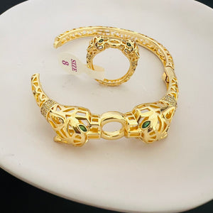 Sets - 2 pieces bracelet and ring two head zircon stones