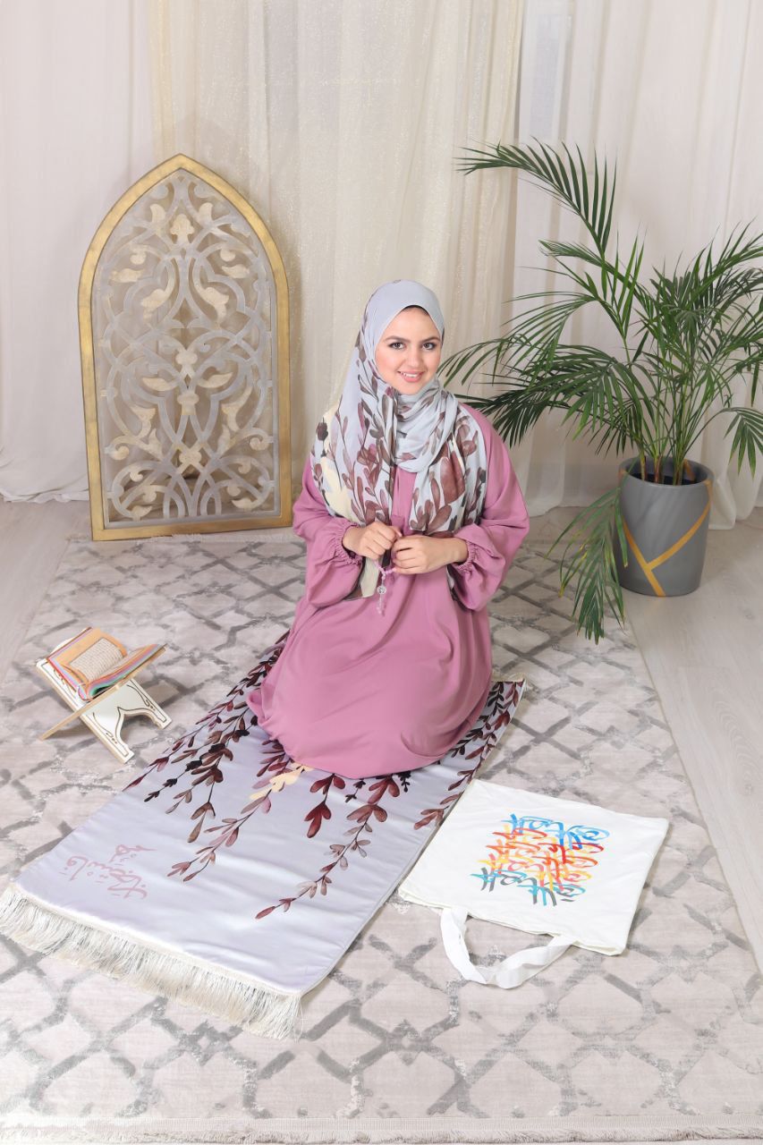 Prayer Set - pink tree branches Abaya