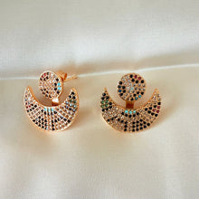 Load image into Gallery viewer, Earring - Simple crescent rose gold earrings
