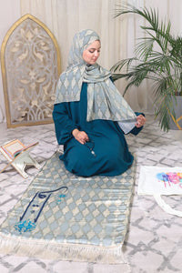 Prayer Set - blue-mint green Abaya