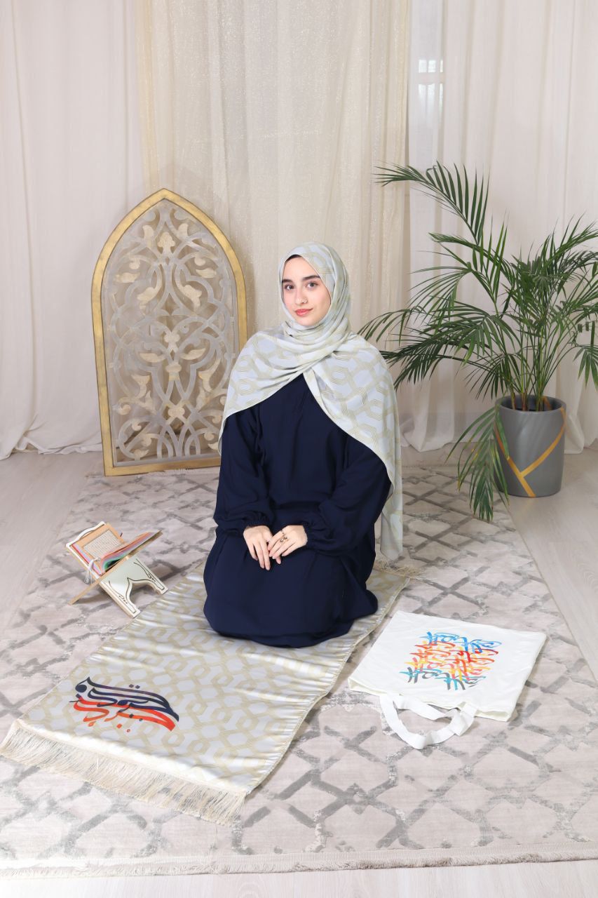 Prayer Set - navy blue-beige Abaya