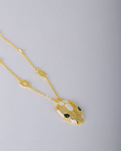 Necklace - Colored snake with zircon stones