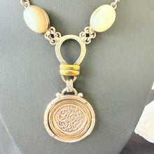 Load image into Gallery viewer, Necklace - 925k Silver big white stones arabic sentence
