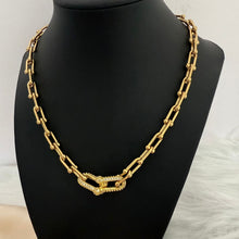 Load image into Gallery viewer, Stainless Steel- two chain gold Zircon Necklace
