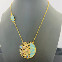 Load image into Gallery viewer, Necklace - Turquoise kol hwa allah a7d
