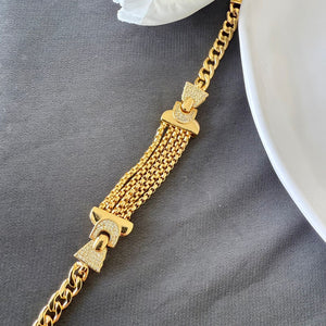 Bracelet - Gold chains zircon