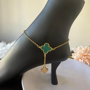 Anklet - one flower green