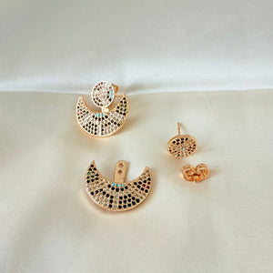 Earring - Simple crescent rose gold earrings